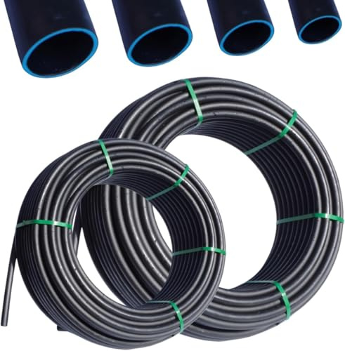Kolor Neu 3-Lagig PE Rohr PN6 (6 Bar) Verlegerohr Wasserleitung 20mm 25mm 32mm Versorgungsleitung Bewässerung PE-Rohrleitung Druckrohr unterirdisch u oberirdisch (25 mm x 10 Meter)