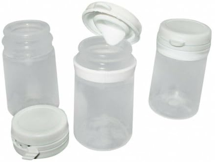WWScenics 20ml Empty Paint Pots x 20 - Small Plastic Containers for Ink/Glue/Enamel/Acrylic/Modelling/Art/Crafts - Mixing Tester Tubs for Artists - Refillable - Hinged Flip Top Lid (5)