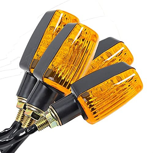 Blinker Motorrad,Motorrad Blinker 4 stücke Universal Motorrad Blinker Blinker Birne 1 2V 10W. Bernstein(Amber Cover)
