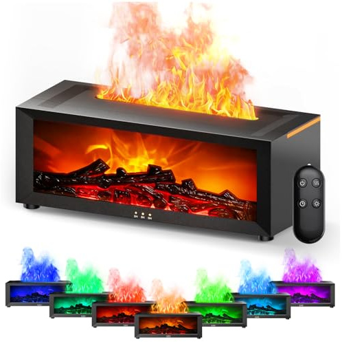 Diffusore umidificatore a fiamma, diffusore di aromi per uso domestico, per oli essenziali. Adatto per soggiorno, camera da letto, ufficio (deve essere collegato alla presa di corrente).