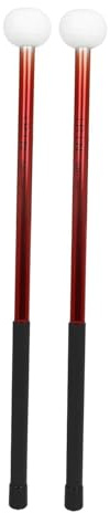 Luwecf Ensemble de Baguettes de Timbales, 2 Pièces, Accessoire de Percussion En Feutre, Bâton de Maillet pour Tambour, Pratique Musicale, Rouge