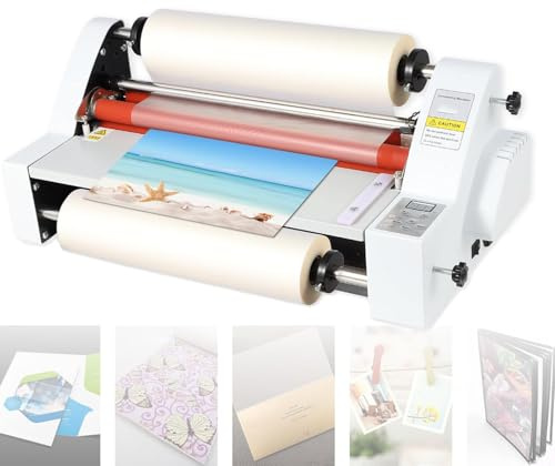 vanenferse Máquina Laminadora En Caliente Y En Frío, Máquina Laminadora En Caliente De Una/Doble Cara, Espesor De Laminado De 0,1-3 Mm, para Oficinas, Hogares Y Escuelas,Width 35/45cm