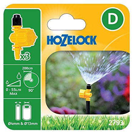 Hozelock 90° Adjustable Vari-Jets (3 pack), Black