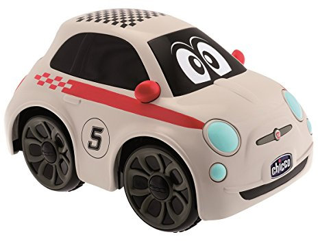 Chicco Fiat 500 Sport Macchina Telecomandata per Bambini, Auto Telecomandata con Volante Radiocomando Intuitivo, Macchina Radiocomandata con Suono del Clacson, Bianca - Giochi per Bambini 2-6 Anni