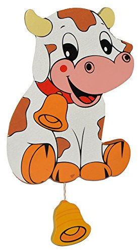 alles-meine.de GmbH Spieluhr aus massiven Holz - Kuh Wiegenlied - Guten Abend Gute Nacht - Kinderzimmer Melody - Tiere - Musikspieluhr für Kinder mit Spielwerk - Wand/als W