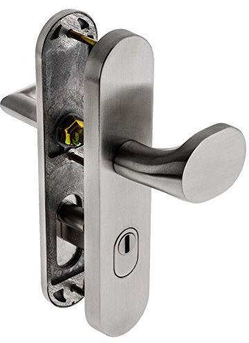 Schutzbeschlag *ES1/WK2/RC2* für WOHNUNGSTÜREN | V2a Edelstahl matt | Kernziehschutz (ohne Profilzylinder)