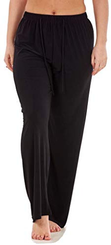 Apparel Ladies Women Trouser Elasticated Wide Leg High Waist ITY Regular Pants Black Red