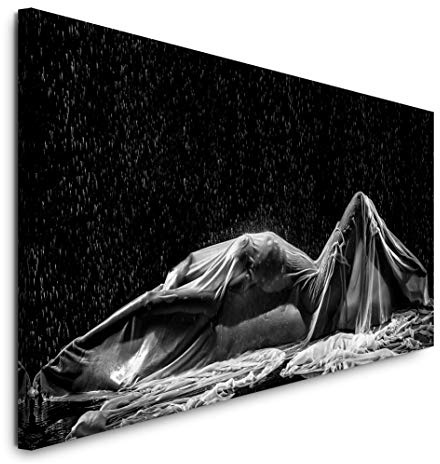 Paul Sinus Art GmbH Nackte Frau in Kleid 120x 50cm Panorama Leinwand Bild XXL Format Wandbilder Wohnzimmer Wohnung Deko Kunstdrucke