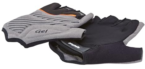 Prophete Fahrrad-Handschuhe, Radhandschuhe für Damen und Herren, Halbfinger mit Geleinlage,schwarz
