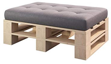 sunnypillow Palettenmöbel Gartenmöbel Set aus Holz Indoor/Outdoor - Europaletten für Möbel Sofa für Balkon Terrasse Garten (Natur Hocker 120 x 60 cm Höhe : 30cm)