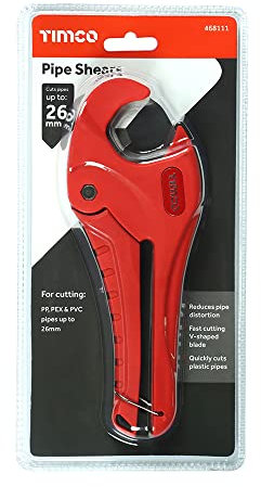 TIMCO Pipe Shears - Hard Wearing - Fast Cutting V-Shaped Blade - Excellent for Use on Plastic Pipe - 0-26mm