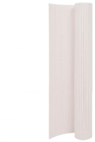 Gartenzaun Doppelseitig, PVC Sichtschutzmatte 110x400 cm Weiß, für Balkon Terrasse Garten