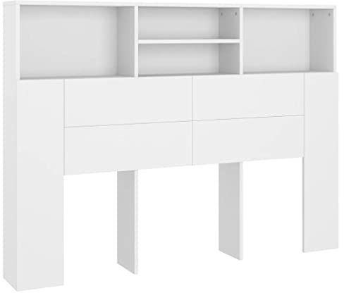 vidaXL Kopfteilschrank Weiß 140 x 19 x 103,5 cm