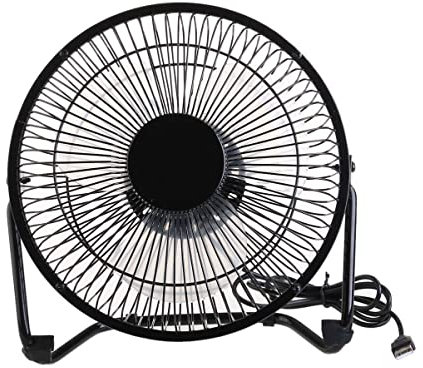 Mobestech 8-inch Metal Mini Fan 2-mode Adjust 360° Rotating Laptop Cooling Quiet Desk Fan Black