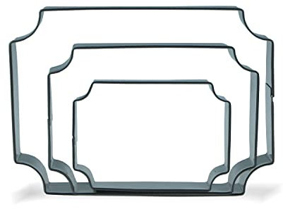Keewah Lot de 3 emporte-pièces rectangulaires en acier inoxydable - 12,7 cm, 10,2 cm, 7,6 cm