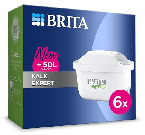BRITA Maxtra Pro Expert Water Filter Cartridge 6 Pack - Original Refill for BRITA Hot Drinks Filter Carafes (Limescale & Reinforced Household Appliance)
