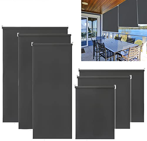Aufun Senkrechtmarkise Vertikalmarkise Balkonmarkise 180x140cm Anthrazit | Sonnenschutz Balkonsichtschutz Sichtschutz Balkonrollo Stabil und wetterbeständig, für Balkon, Terrasse, Garten