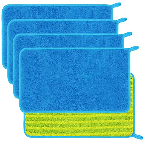 Upgrade Microfiber Mop Refills Mop Cloth Pads Compatible with MR SIG-A Professional Microfiber Mop,Dry Sweeping Mop Head Refills 17.3 × 9.8 inch,Double Side Use,Wet & Dry Mopping (5 PCS)