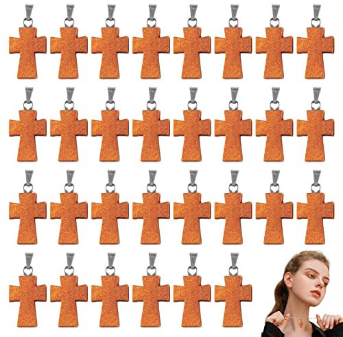 Visiblurry Holzkreuz - Hängendes Handkreuz aus Holz als Glücksbringer | Tragbares Handkreuz für Geschenke, Prüfung, Beten, Zuhause, Kirche, Dekoration, Raum, Meditation