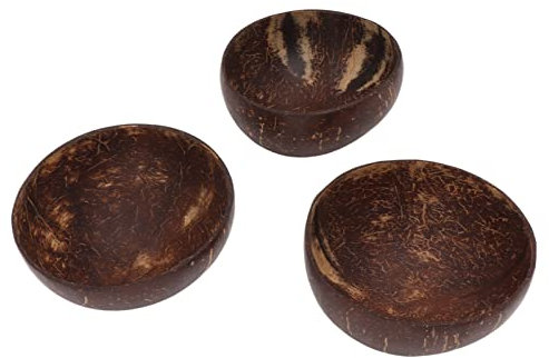Juego de cuencos de a prueba de fugas, reutilizables, pulidos a mano, cuencos de cáscara de para arroz, postre, ensalada, desayuno