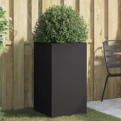DYRJDJWIDHW bac Plastique rectangulaire,Grand Pot de Fleur Exterieur XXL,Jardinière Noir 42x38x75 cm Acier laminé à froidConvient pour Les patios, Les balcons et Les Jardins