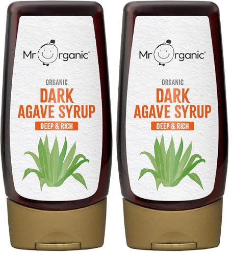Mr Organic - Organic Dark Agave Syrup 250 ml - Non GMO & Preservative Free - Gluten Free & Vegan - Made With Organic Agave Syrup - Pack of 2