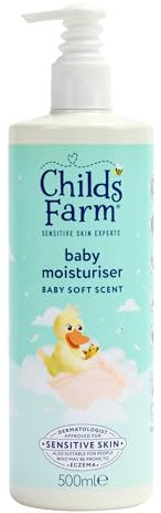 Childs Farm Baby Moisturiser, Baby Soft Scent | Moisturising & Hydrating | Suitable for Newborns with Dry, Sensitive Skin, 500ml