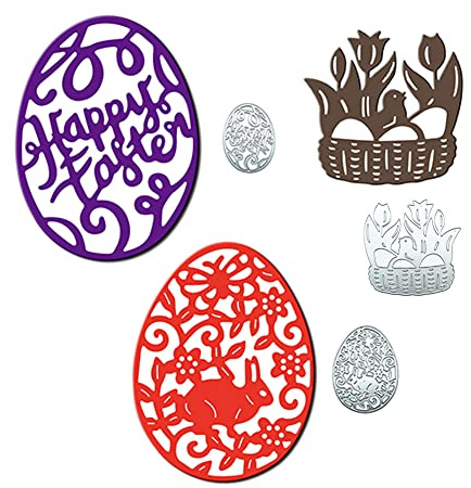 Stanzschablonen Osterhase, Metall Ostereierkorb Ostern Stanzschablonen Stanzen Ostern Hase Prägeschablonen Stanzformen Stanzmaschine Schablonen Cutting Dies für DIY Geschenkboxen Handwerk Geschenk
