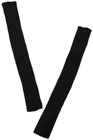 Factorys Damen Lange Fingerlose Handschuhe Weiche Winter Warme Handschuhe Winter Knit Armstulpen Daumenloch Handschuhe Gestrickt Handstulpen Armwärmer Stulpen (Schwarz)