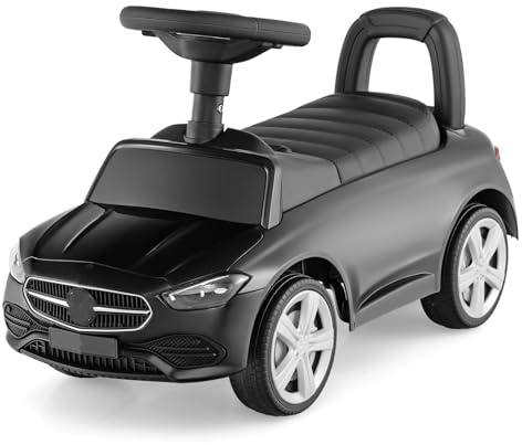 SOARS Kinder Rutschauto, Rutschfahrzeug mit Lenkrad, Sound, Stauraum, Spielzeugauto Jungen & Mädchen für Kinder ab 1 Jahr, ‎65 x 28 x 38 cm (Schwarz)