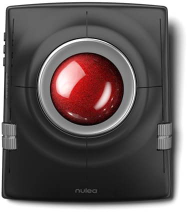 Nulea M512 Wireless Trackball Mouse, Ergonomic 55mm Trackball, Adjustable DPI for Precise Control, Left or Right Hand Compatible, Rechargeable, Multi-Device Bluetooth & 2.4GHz for PC, Laptop, Mac