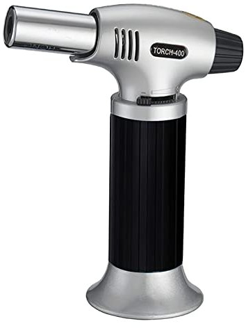 Torche de soudage 1300 ℃ Température de flamme Rechargeable Chalumeau Butane Ustensiles de cuisson Barbecue Outil de Soudure Remplacement pour Cuisine Extérieur Camping Utilisation Torche Tête de