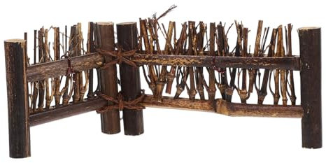 Abaodam Mikro Landschaftszaun Miniaturzaun Bonsai Deko Zubehör Spielzeugzaun Mini Pflanzen Spielzeugzaun Mini DIY Basteldekor Mini Lattenzaun Mini Zaundekor Dunkelbraun