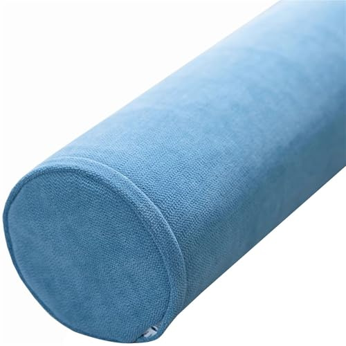 ZZDZW Coussin Rond en Rouleau Cylindrique，Remplissage D'espace De Lit 10x40/15x50cm Oreiller Cervical Long Tête avec Housse Amovible for Canapé, Lit, Voiture, Bureau(Bleu Ciel,12x55cm/4.7x21in)