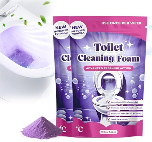 Toilet Cleaner Powder, Deep Foaming Stain Remover for Toilet Bowl, Deodorizing and Descaling Cleaner for Bathroom, Rust and Limescale Remover for Bathtub Sink Tile, Safe for Plumbing (2)