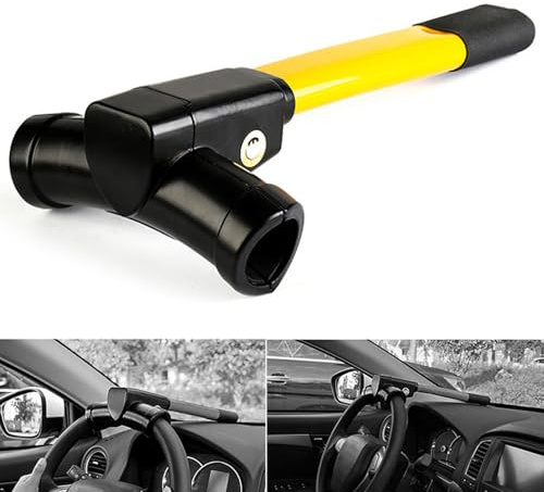 HSXDTK Antifurto Auto Blocca Sterzo Alta Sicurezza per Fiat 500 500X 500L Tipo Punto Bravo Panda Stilo, Blocco Volante Protezione, Dispositivo Antifurto di Bloccaggio Auto
