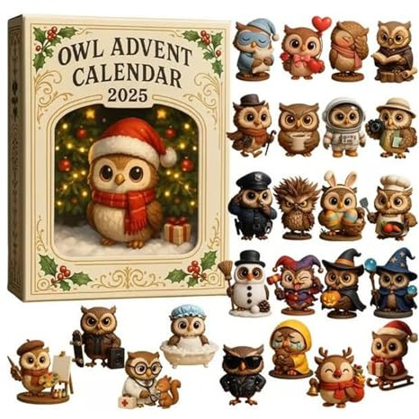 Tierisch Adventskalender 2025 aus 2D Acrylornamenten, 24 Tage Weihnachts Countdown Kalender, Xmas Überraschungsgeschenke