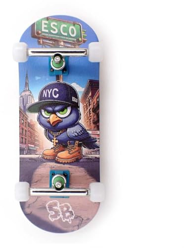SPITBOARDS 34 mm x 96 mm Pro Fingerboard Set-Up (Complete) | Real Wood Deck | Pro Trucks with Lock-Nuts and Pro Bushings | Poliuretano Pro Wheels with Bearings | ESCO