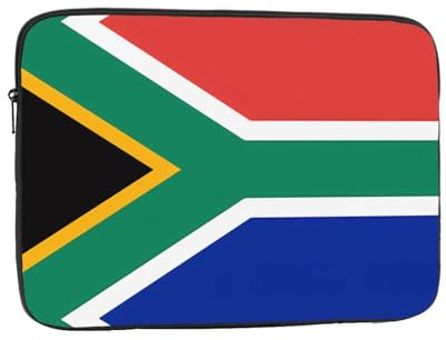 Housse pour ordinateur portable de 17 pouces imprimée drapeau de l'Afrique du Sud, adaptée pour le bureau, les voyages, les déplacements et les voyages d'affaires.