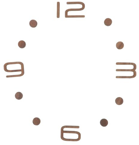 SHINEOFI Kit de Números para Reloj de Pared DIY, Números Arábigos Pequeños de Madera de Nogal, Diámetro 9 Pulgadas, con Puntos Redondos, Accesorios para Reloj de Cuarzo, Decoración Vintage