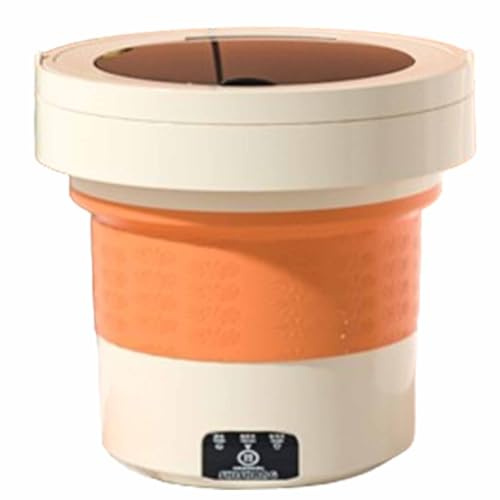 Lavatrice portatile, di piccole dimensioni e grande capacità, può essere utilizzata per il lavaggio e la disidratazione, adatta per viaggi di lavoro, viaggi, ecc. (arancione)