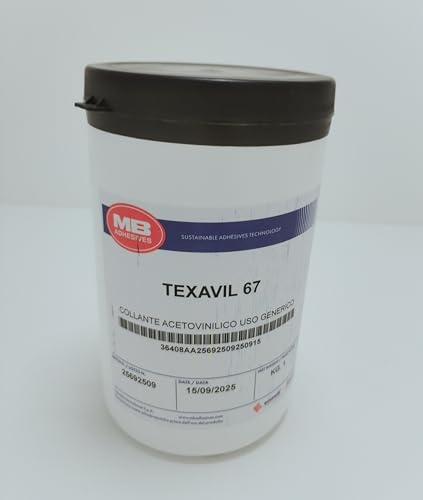 Colla Vinilica Professionale TEXAVIL Emmebi 1 Kg / 10 Kg – Adesivo per Legno, Carta e Cartone – Uso Interno, Trasparente, Alta Resistenza – Fai da Te e Falegnameria (1 KG)