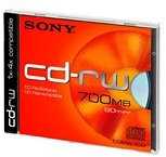 Sony CDRW700HSA 700MB CD-RW Rohling, 4x-10x, 80 Minuten Jewel Case