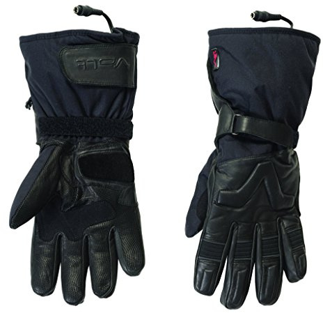 Volt Resistance 12v Leather Motorcycle Heated Gloves - Heated Motorcycle Riding Gear - Waterproof Knuckle Protective Gloves for Men and Women (XL)