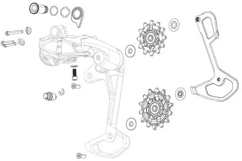 Sram X-Sync Schaltwerk schwarz One Size | SRAM X01/X1 11-Gang-Innenkäfig & Riemenscheibensatz für XX1/X01 Umwerfer