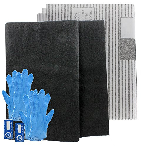 SPARES2GO Universal Large Cooker Hood Grease Filters for Vent Extractor Fans (Cut to size - Pack of 2 Filters + Gloves)