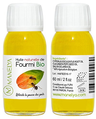 Ameisen-Öl (Haarwuchs-Stop) – Manelya – Bio-zertifiziert – 60 ml zur Verlangsamung des Haarwachstums