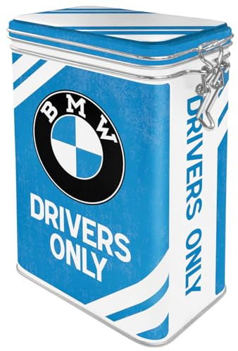 Nostalgic-Art Boîte à café rétro, 1,3 l, Official License Product (OLP), BMW – Drivers Only – Idée de Cadeau pour Fans de BMW, récipient avec Couvercle aromatique, Design Vintage