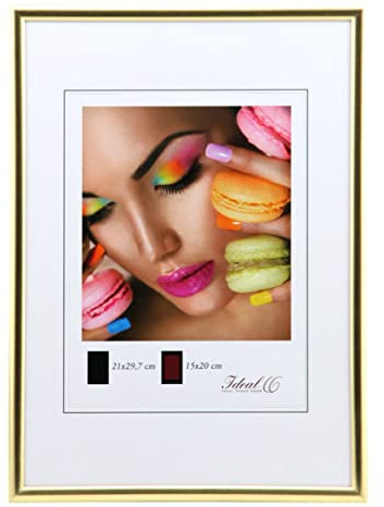 Ideal Life Kunststoff Bilderrahmen Wanddeko Collage Poster Bilder Foto Rahmen: Farbe: Gold | Format: 40x60