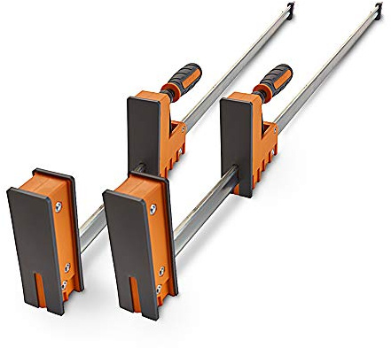Bora 50 Parallel Clamp Set, 2 Pack of Woodworking Clamps with Rock-Solid, Even Pressure, 571150T, Multicolor